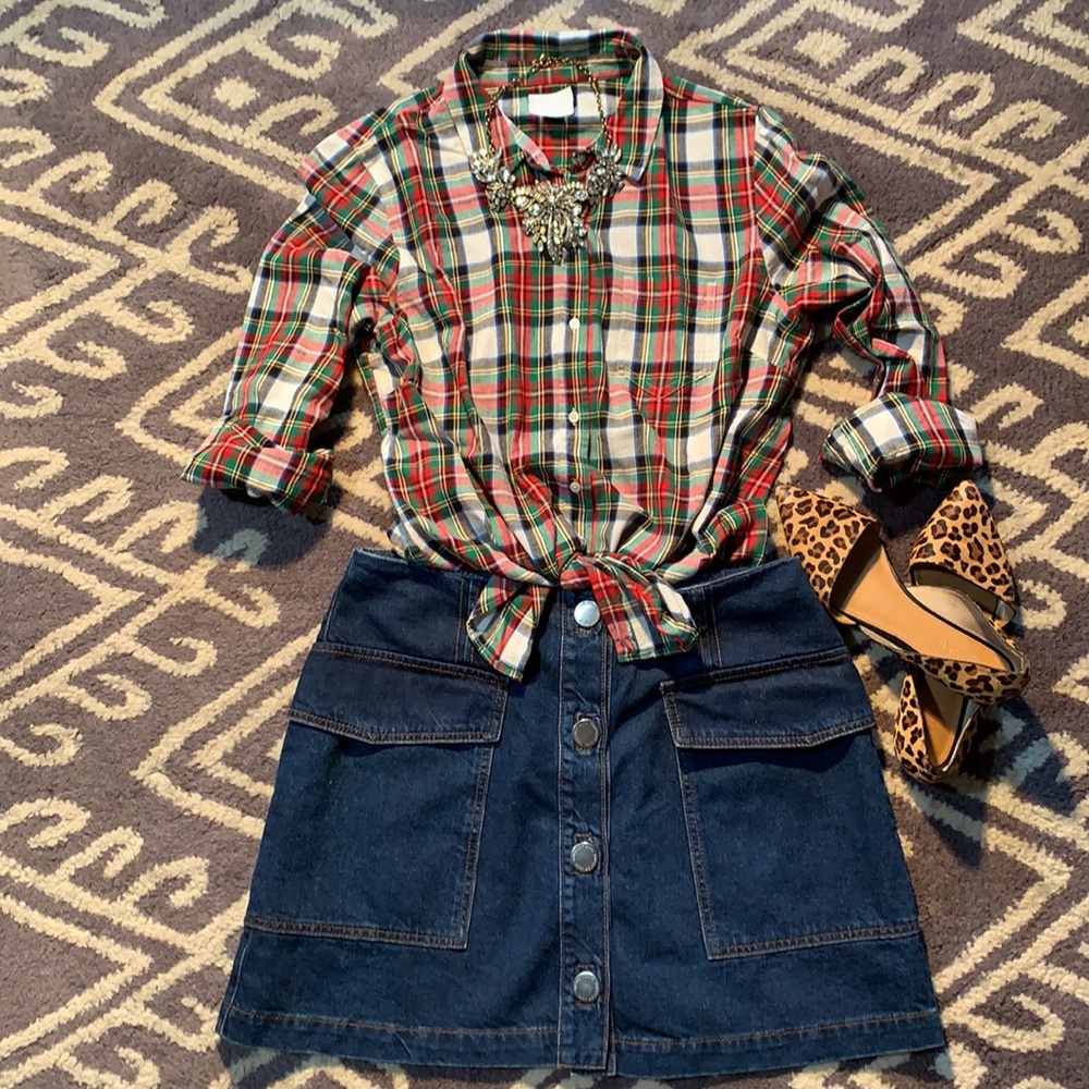 Topshop - Mini Moto Denim Skirt